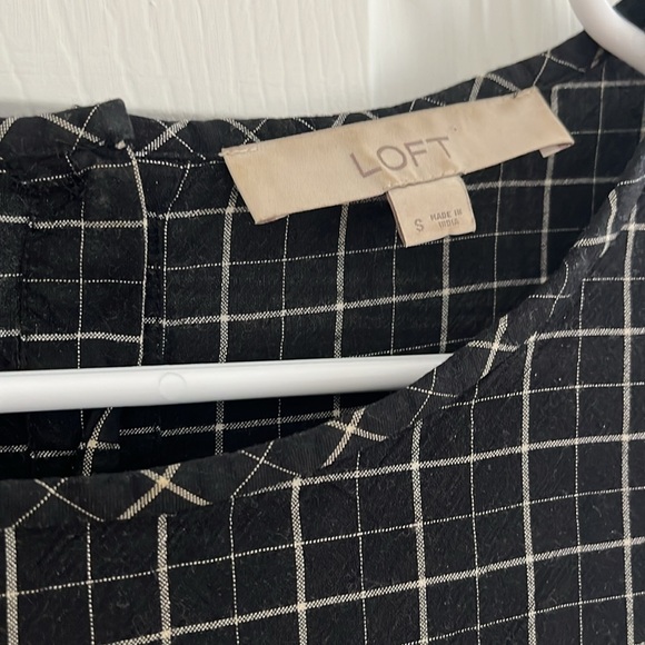 Loft Black and White Checkered Blouse - Picture 3 of 4